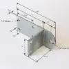 Reinforced Hinge Plate with multiple labeled measurements, ideal for Aluminum or Maine Docks, shown in perspective on a white background.