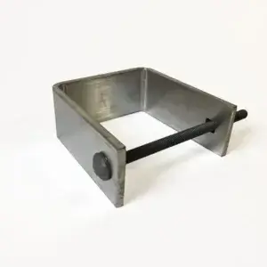 The 4x4 Brace Clamp (4 Pack) is a metal U-shaped clamp with a threaded screw for securing parts on wood docks, shown on a white background.