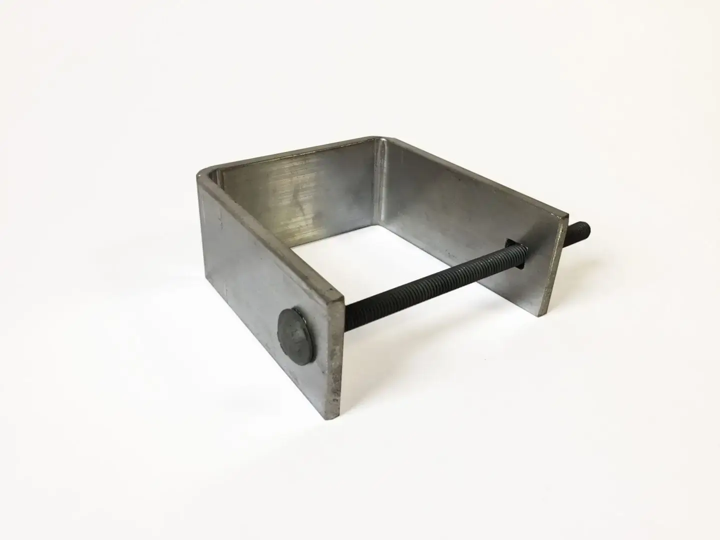 The 4x4 Brace Clamp (4 Pack) is a metal U-shaped clamp with a threaded screw for securing parts on wood docks, shown on a white background.