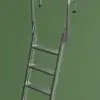 An Aluminum Ladder for Dura-LITE Docks, with four steps and two curved handrails, is shown against a plain green background.