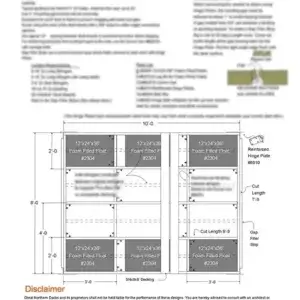 Diagram of Plan - Floating Dock 8'x10' with labeled foam-filled floats, lumber, hardware, and build notes—perfect for Maine Docks or Wood Docks projects.