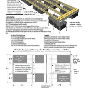 Plan - Floating Dock 6'x12' includes a 3D illustration, assembly instructions, materials list, and detailed construction measurements from Great Northern Docks.