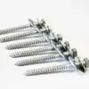 Seven Dock Float Attachment Kits (Foam Filled) are arranged in a neat diagonal row on a white background, ideal for Maine Docks.