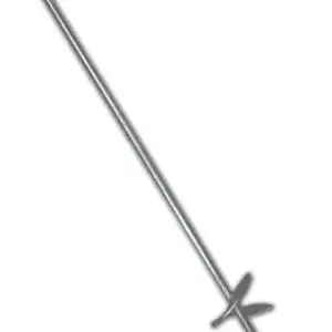 The Helix Anchor is a metal rod with a loop at one end and a flat, star-shaped crossbar at the other, ideal for securing wood docks.